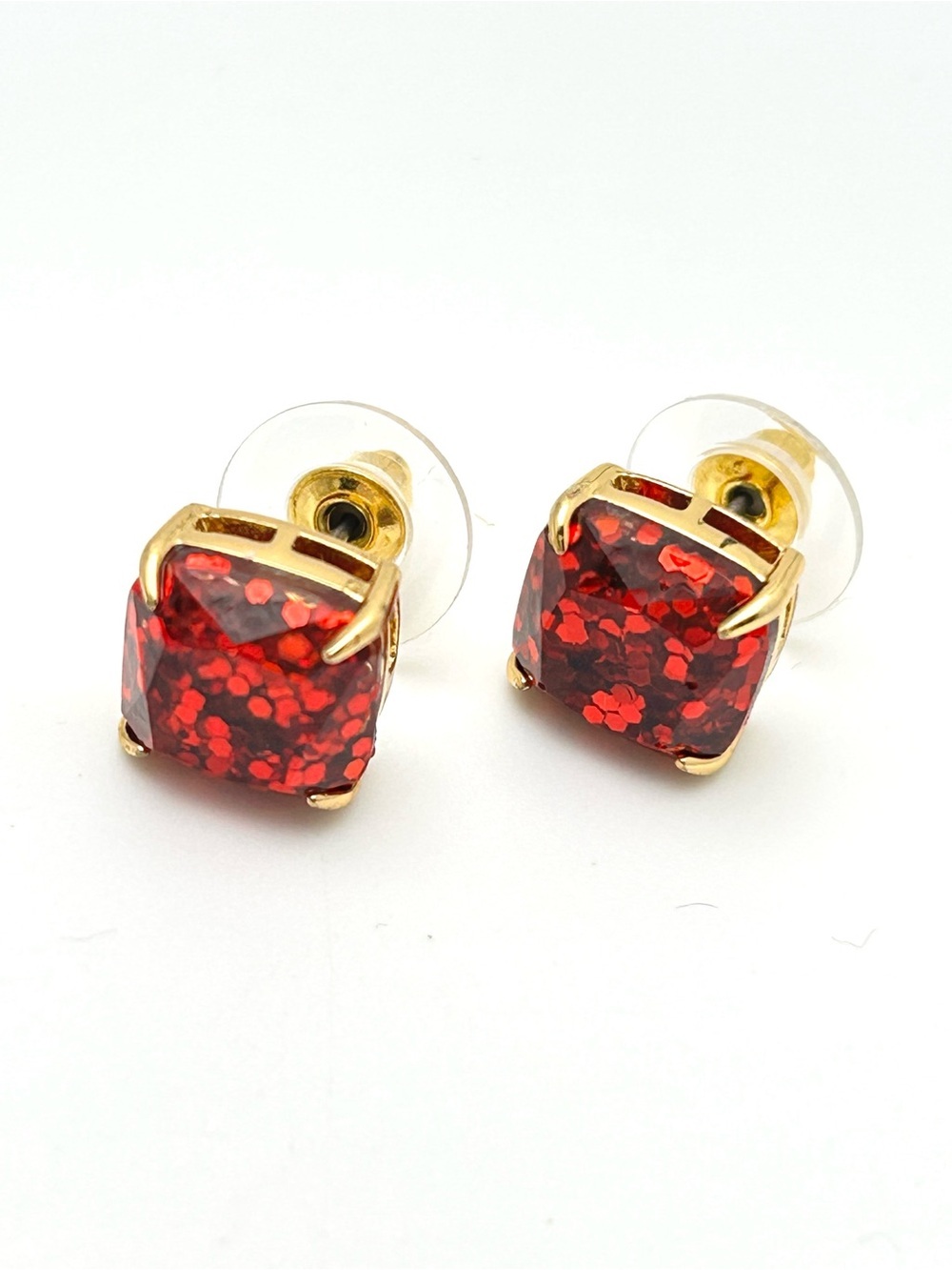 Kate Spade Red Glitter Gumdrop Earrings